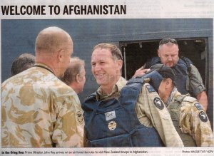 Intrepid John Key arrives in Kabul
